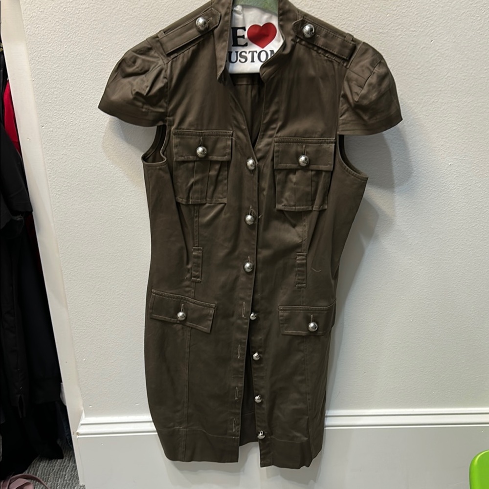 Express Olive Green Military Dress